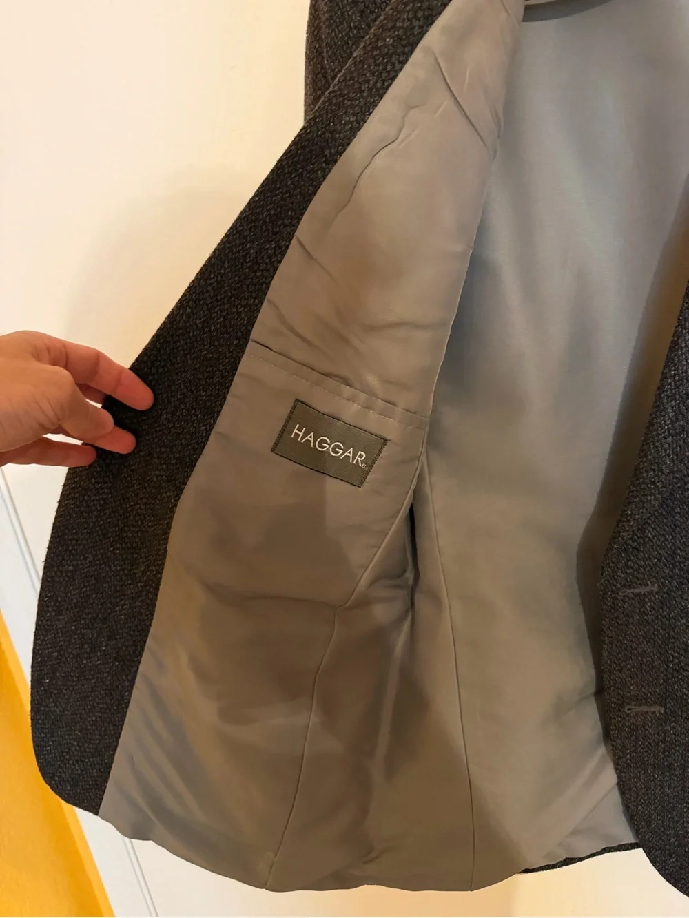 Haggar Dark Gray Textured Wool Sport Coat